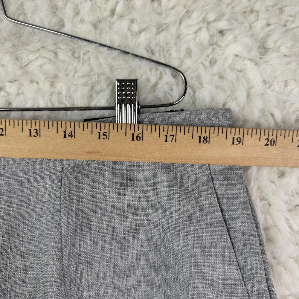 Alfred Dunner Pants Womens 18W Gray Straight Twill Pull On Elastic Waist Pockets